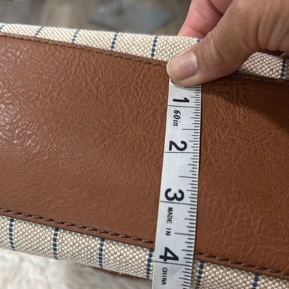 Fossil Cream and Brown Tote with Colorful Handles - Picture 7 of 7